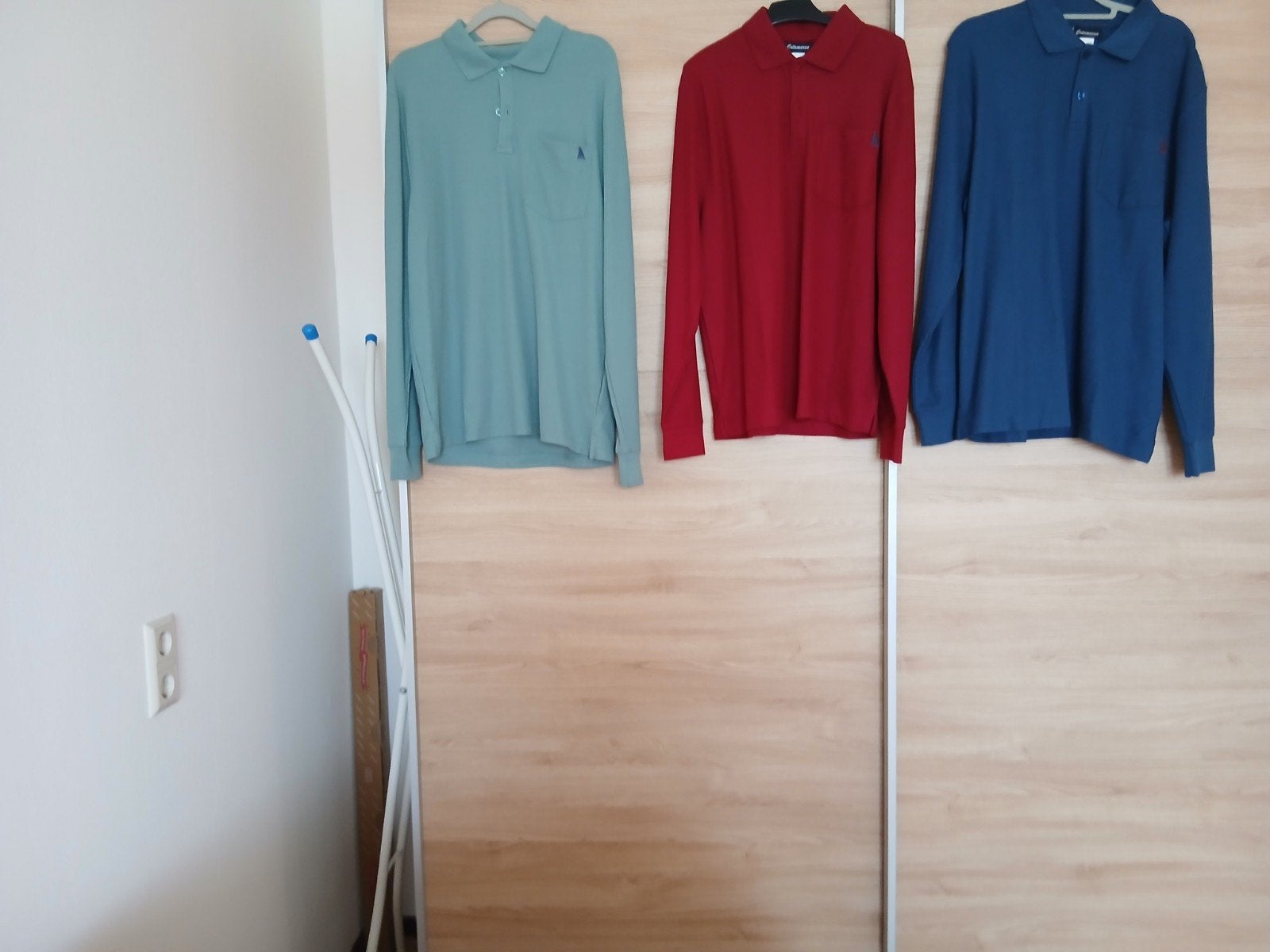 3x Heren Polo Lange Mouw - Groen, Rood, Blauw, Kleding | Heren, Polo's, Overige kleuren, Ophalen of Verzenden, Maat 46 (S) of kleiner