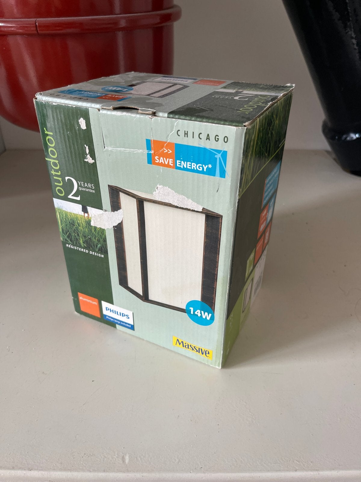 Philips Massive Chicago Buitenlamp 14W Aluminium (3 stuks), Minder dan 50 watt, Wandlamp, Ophalen of Verzenden, Netvoeding