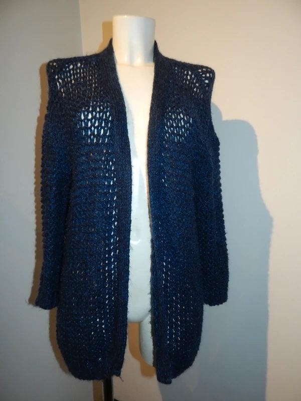 Essentiel Antwerp nacht blauw vest glinstering stof M