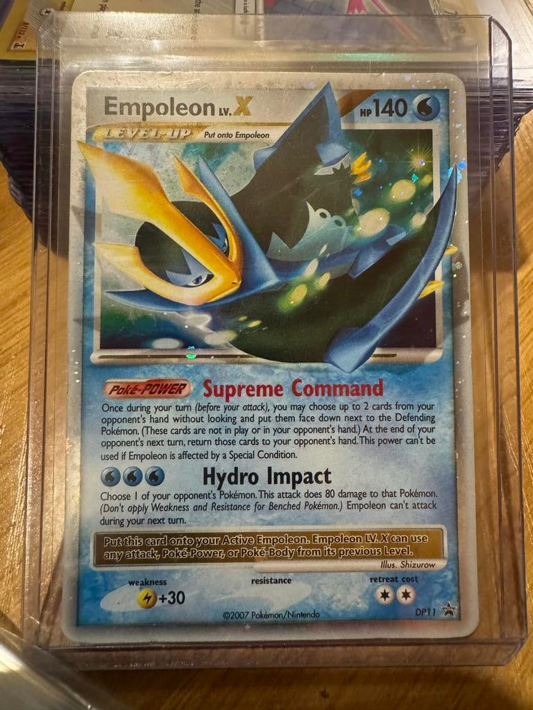 Empoleon LV.X Pokémon kaart DP11 promo, Ophalen of Verzenden, Gebruikt, Losse kaart, Foil