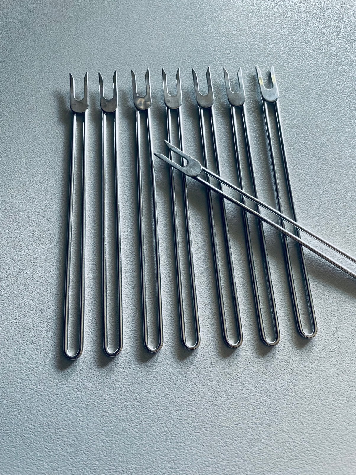 Vintage Fondue Vorken set met Opengewerkt Handvat, Huis en Inrichting, Bestekset, Overige typen, Ophalen of Verzenden, Zo goed als nieuw