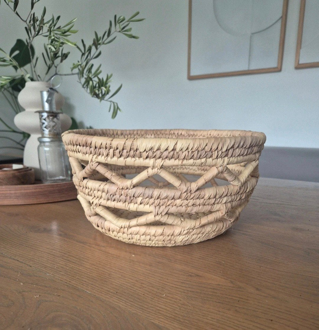 Palmblad Mand/ fruitschaal (30cm), Ophalen of Verzenden, Zo goed als nieuw, Rond