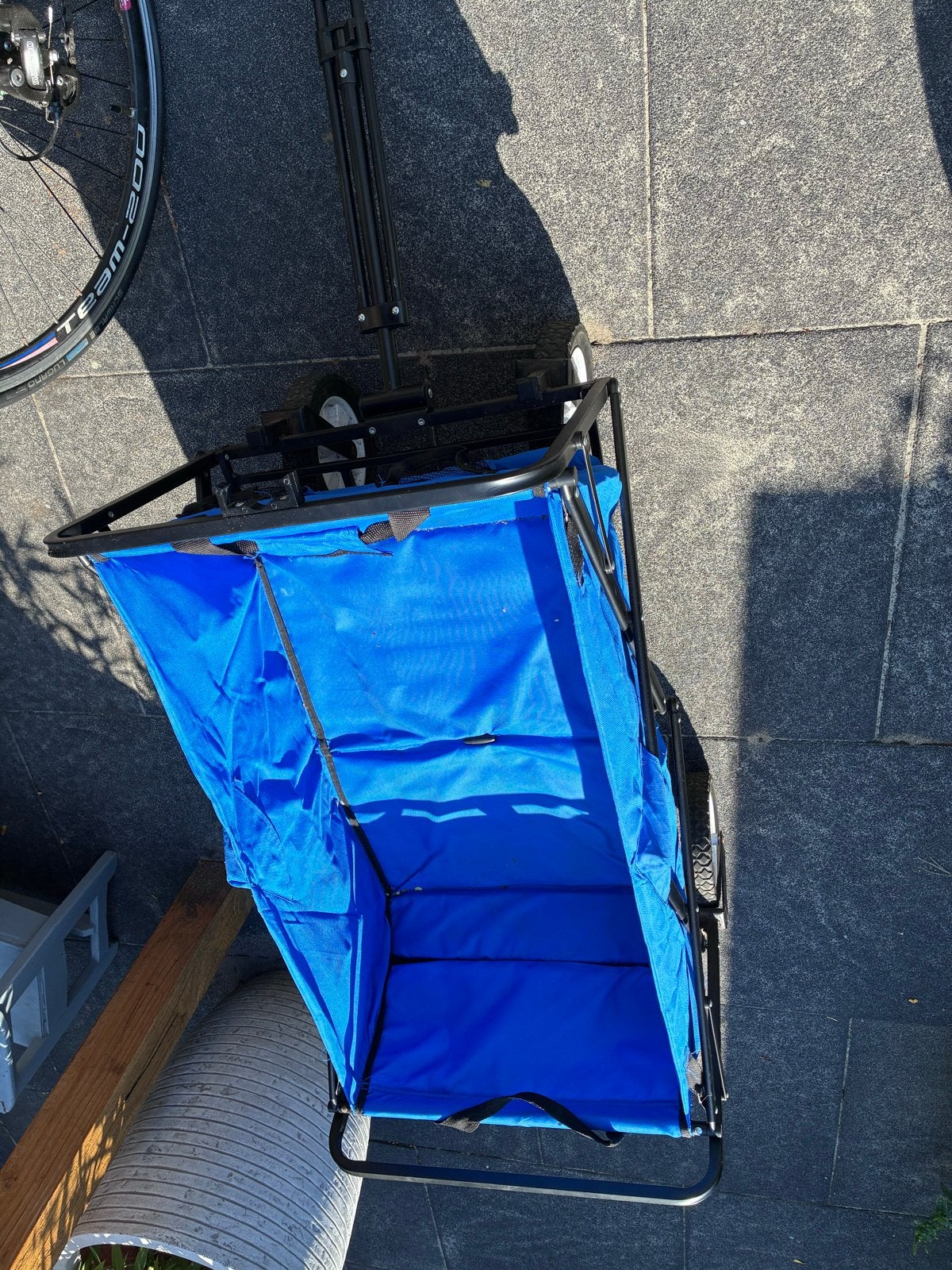 Blauwe opvouwbare bolderkar, Caravans en Kamperen, Ophalen, Opvouwbaar, Gebruikt