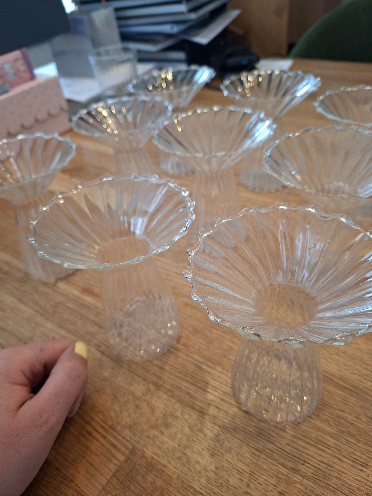 9 x Hema glazen vaasjes bruiloft decoratie, Ophalen of Verzenden