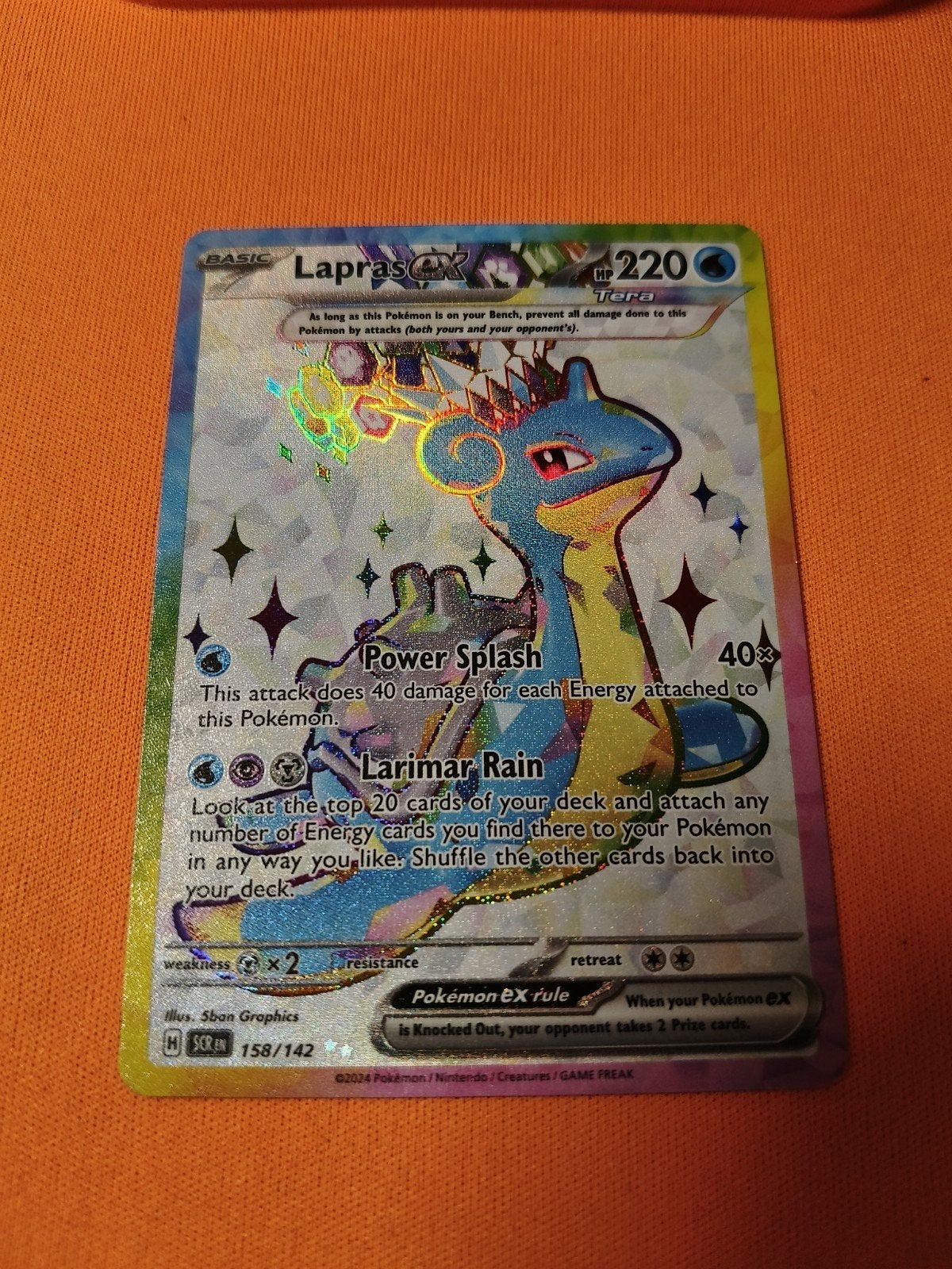 Lapras ex #158 van Stellar Crown, Hobby en Vrije tijd, Verzamelkaartspellen | Pokémon, Ophalen of Verzenden, Nieuw