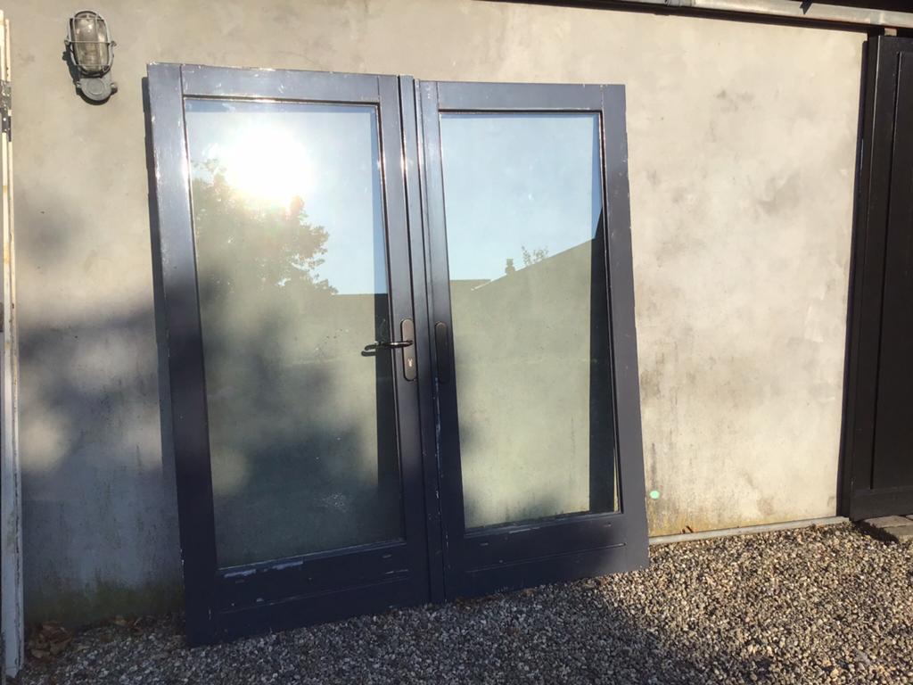 Openslaande dubbele deuren tuindeuren serre Tiny house, Doe-het-zelf en Verbouw, Deuren en Horren, Ophalen, Gebruikt, 120 cm of meer
