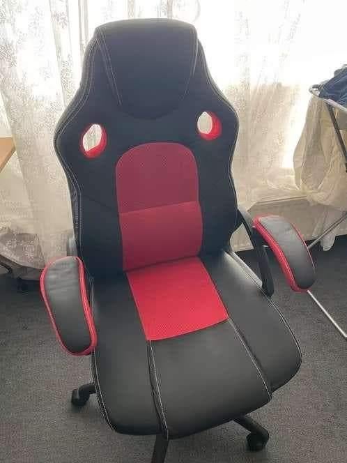 LifeGoods Gaming stoel zwart met rood, Huis en Inrichting, Bureaustoelen, Ophalen, Zo goed als nieuw, Zwart, Bureaustoel