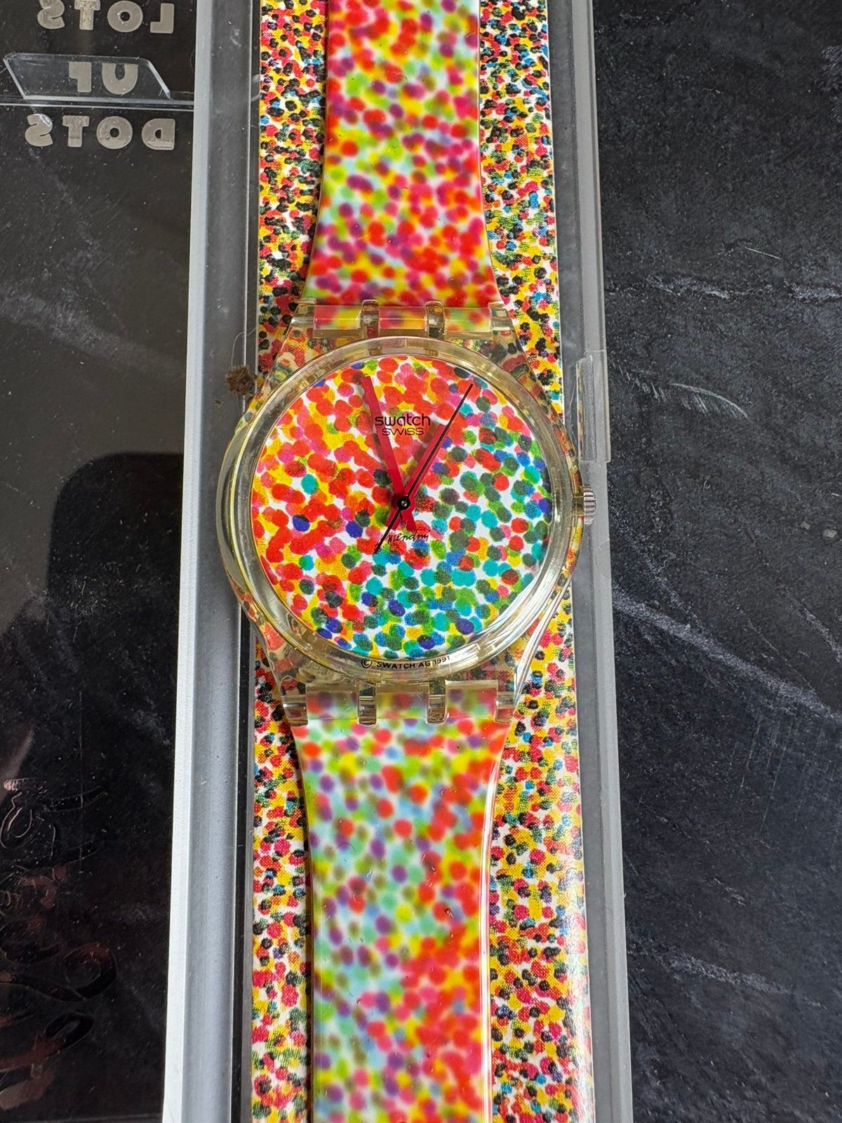 Vintage Swatch quartz horloge lots of dots 1991 nieuw, Verzamelen, Ophalen of Verzenden, Nieuw