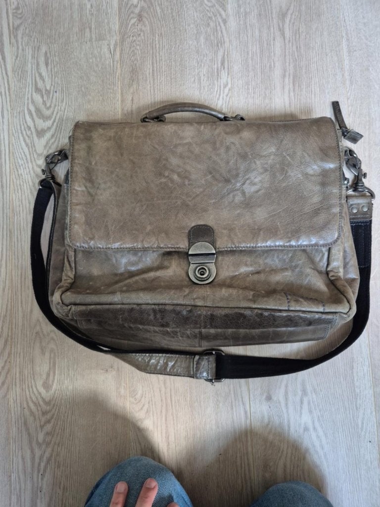 Spikes & Sparrow leren laptoptas / schoudertas – bruin, Overige merken, Gebruikt, Bruin, Ophalen of Verzenden