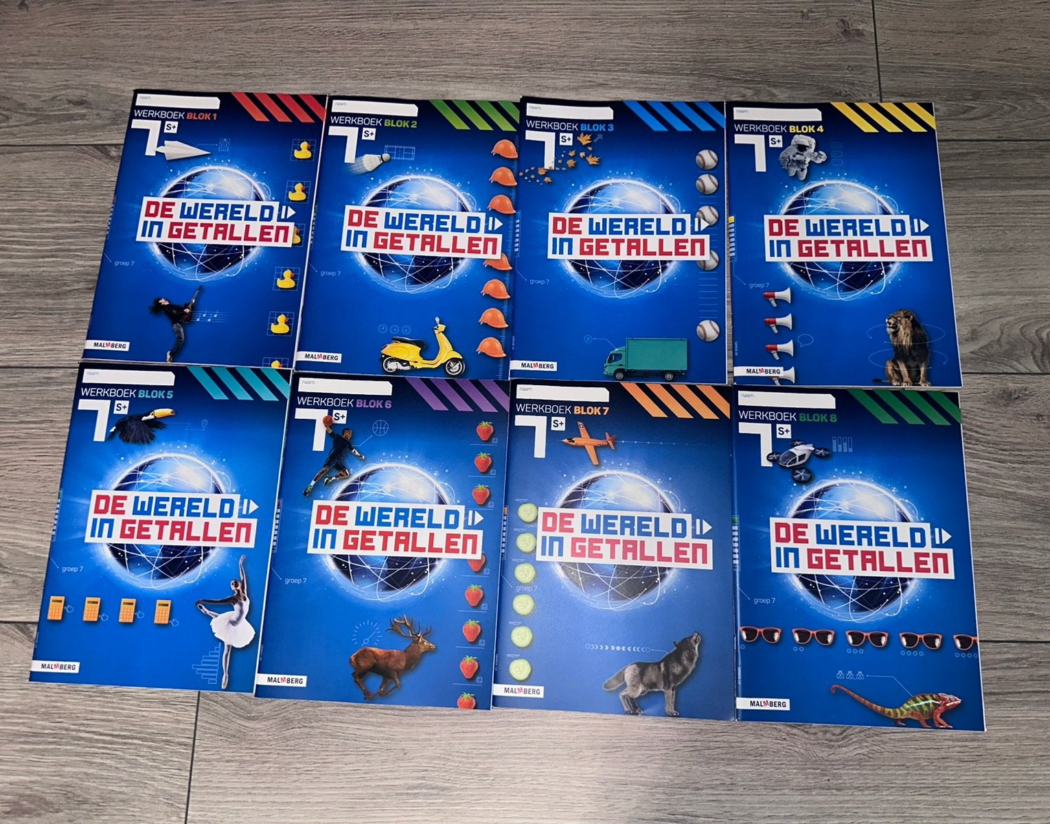 Groep 7 Wereld in getallen rekenen werkboeken blok 1 tm 8, Ophalen of Verzenden, Zo goed als nieuw, Overige niveaus, Overige vakken