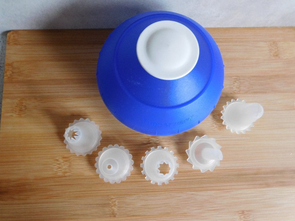 Tupperware Keukenhulpje Garneelbol Blauw 6 delig, Ophalen of Verzenden, Zo goed als nieuw, Blauw, Overige typen