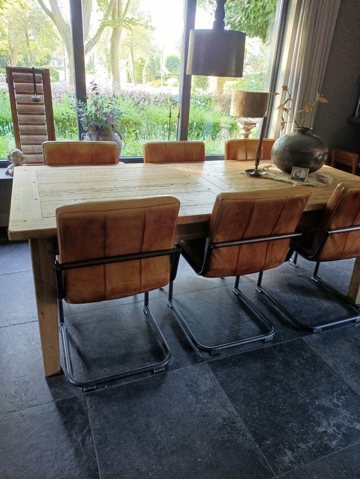 Mooie massief eiken eettafel 200/250x100 cm 6-10 personen