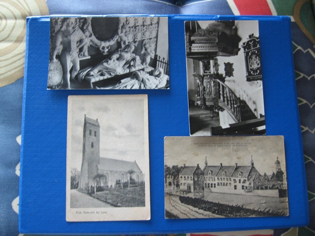 Vier zw/w ansichtkaarten van Midwolde., Ophalen of Verzenden, Voor 1920, Ongelopen, Groningen
