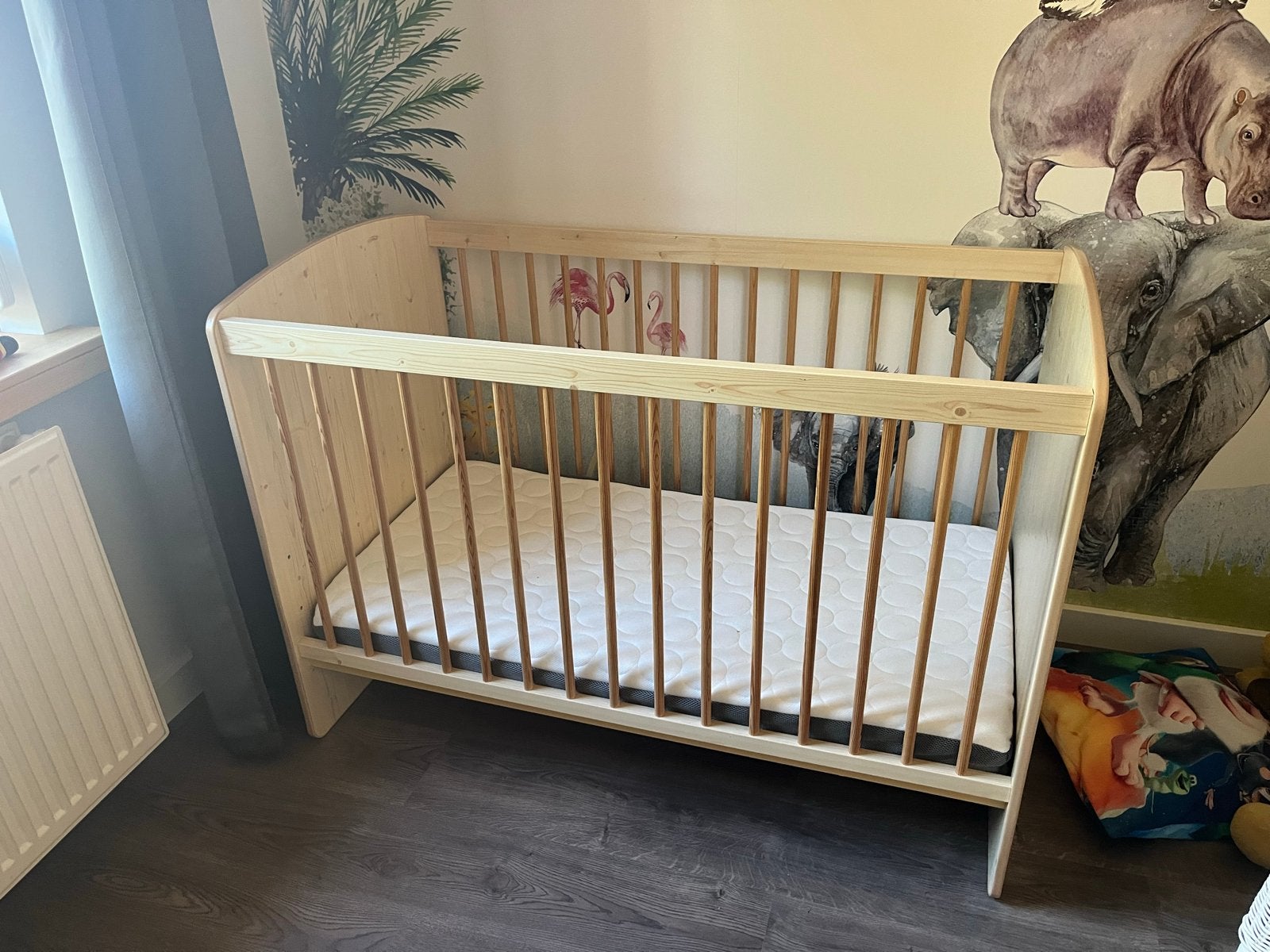 Ledikantje 60x120 cm met verstelbare lattenbodem, Ophalen, 190 cm of minder, Hout, Verstelbaar