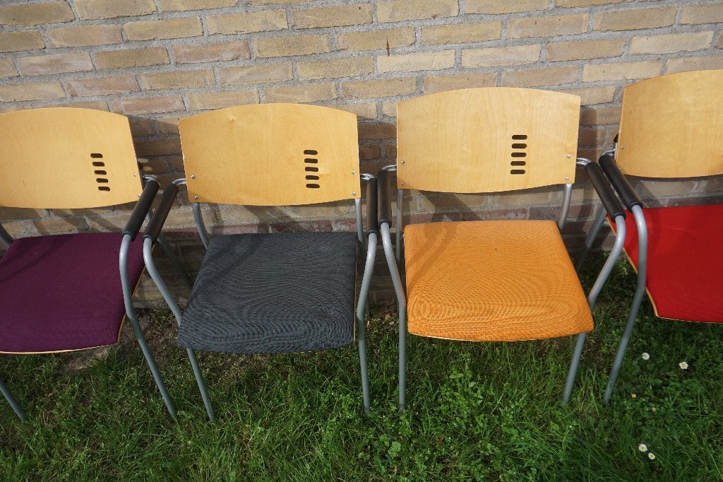 Partij stoelen stapelbare kantoorstoelen vergaderstoelen, Huis en Inrichting, Stoelen, Gebruikt, Overige kleuren, Ophalen of Verzenden