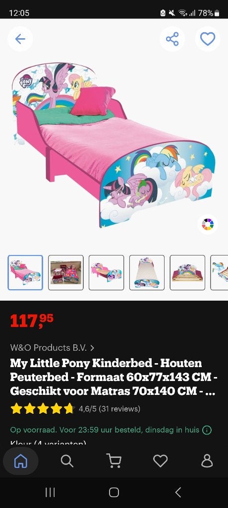 My little pony bed, Ophalen, 85 tot 100 cm, Gebruikt, 140 tot 160 cm