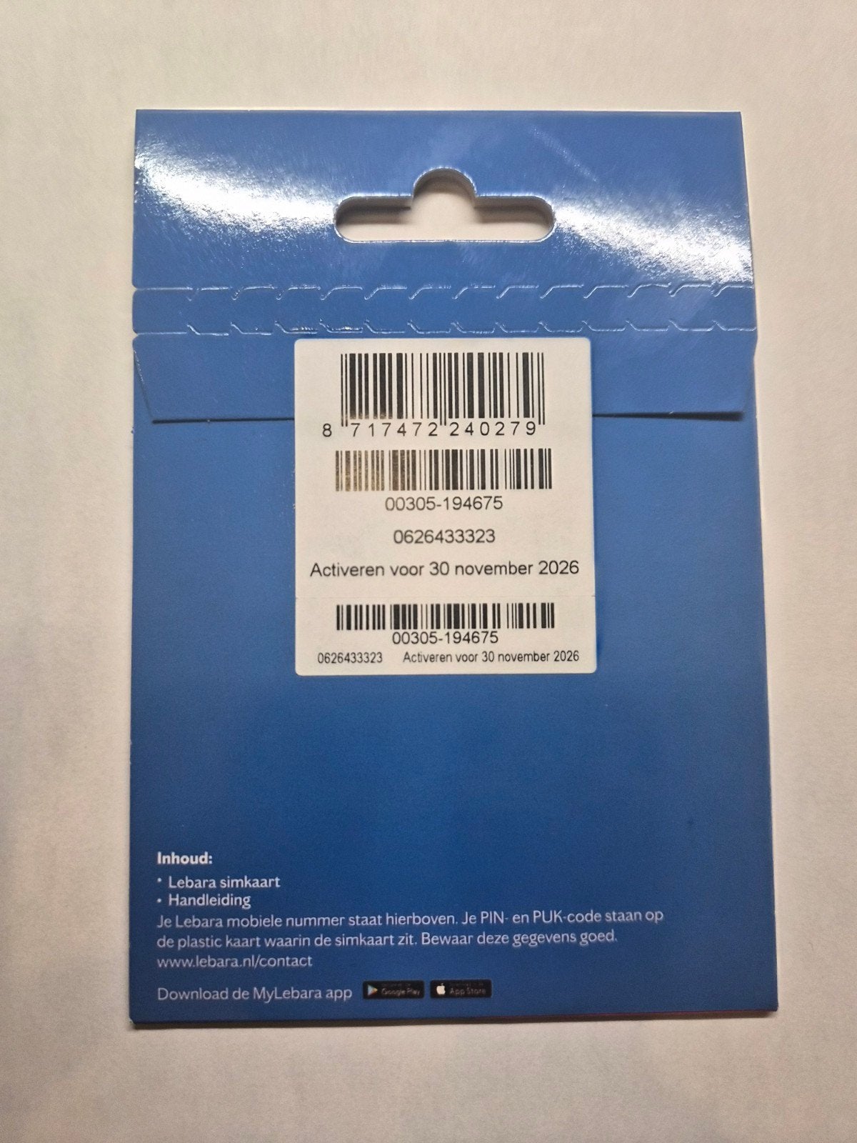 Lebara Simkaart 0626433323 met makkelijk te onthouden nummer, Ophalen of Verzenden, Nieuw, KPN, Simkaart