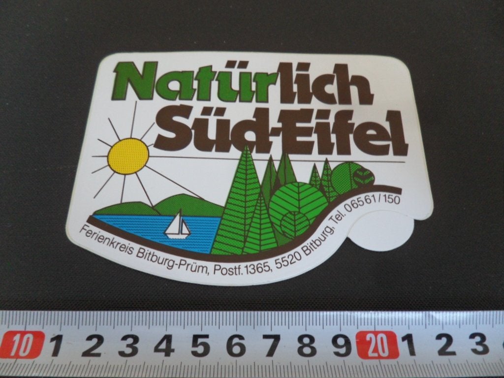 sticker Duitsland Natürlich Süd-Eifel  Bitburg Prüm Ferienk*, Verzamelen, Ophalen, Zo goed als nieuw