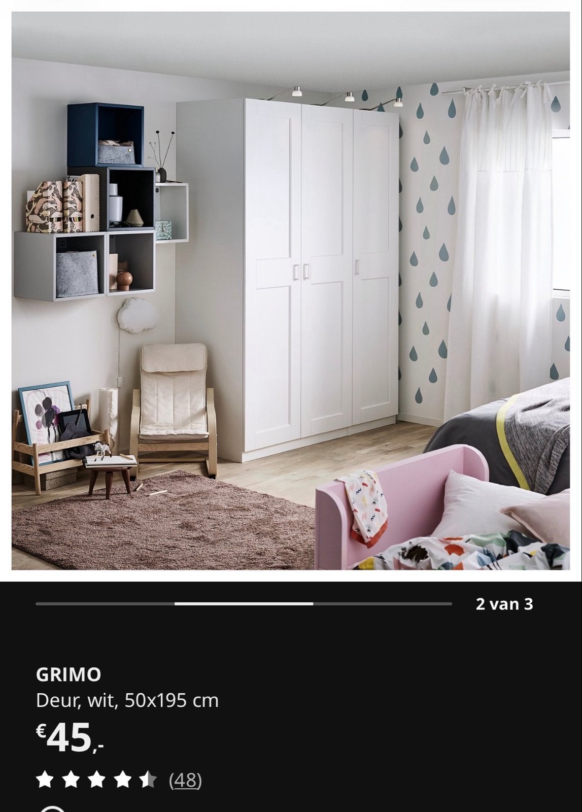 Grimo, 4 witte deuren IKEA Pax kast 200cm, incl. scharnie, Huis en Inrichting, Ophalen, Gebruikt, 100 tot 150 cm, 200 cm of meer