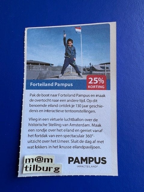 Forteiland Pampus 25% korting tot 1-7-2027, Tickets en Kaartjes, Drie personen of meer, Kortingsbon, Overige typen