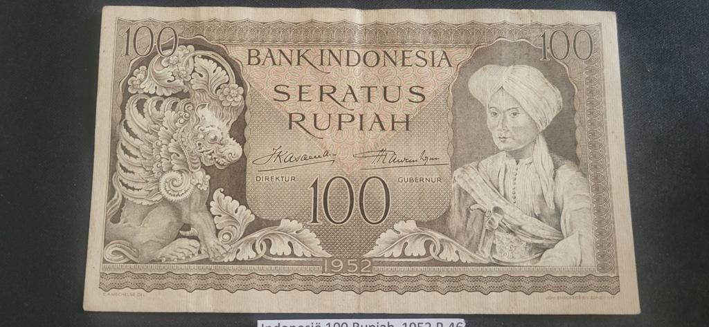 Indonesië 100 Rupiah 1952 P-46, Ophalen of Verzenden