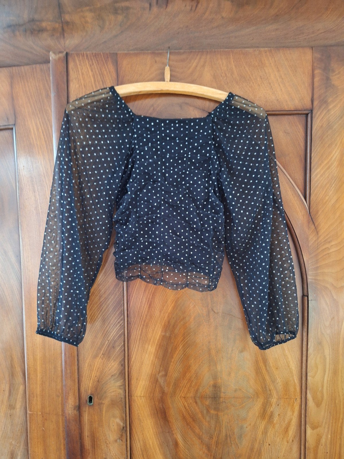 Zara zwarte blouse met zilveren stippen, maat 140, Ophalen of Verzenden, Zo goed als nieuw, Lange mouw, Maat 34 (XS) of kleiner