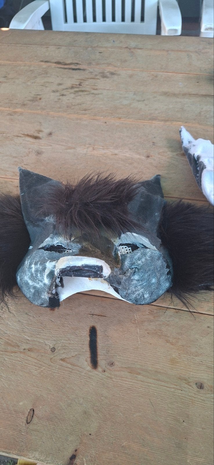 DIY Fursuit Hoofd Masker - Kat/Wolf, Ophalen, Gebruikt, Toneelattributen of Onderdelen