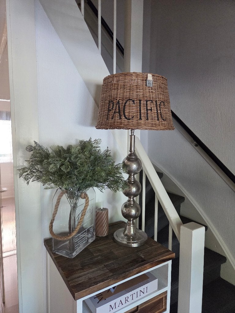 Riviera maison   rattan lampen kap   pacific, Ophalen of Verzenden, Zo goed als nieuw, Rond