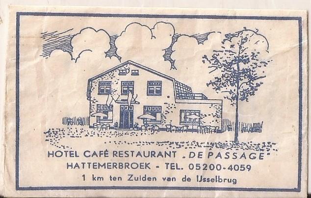 Hattemerbroek suikerzakje 50/60er jaren H.C.R.  "De Passage", Verzamelen, Suikerzakjes, Ophalen of Verzenden, Nederland