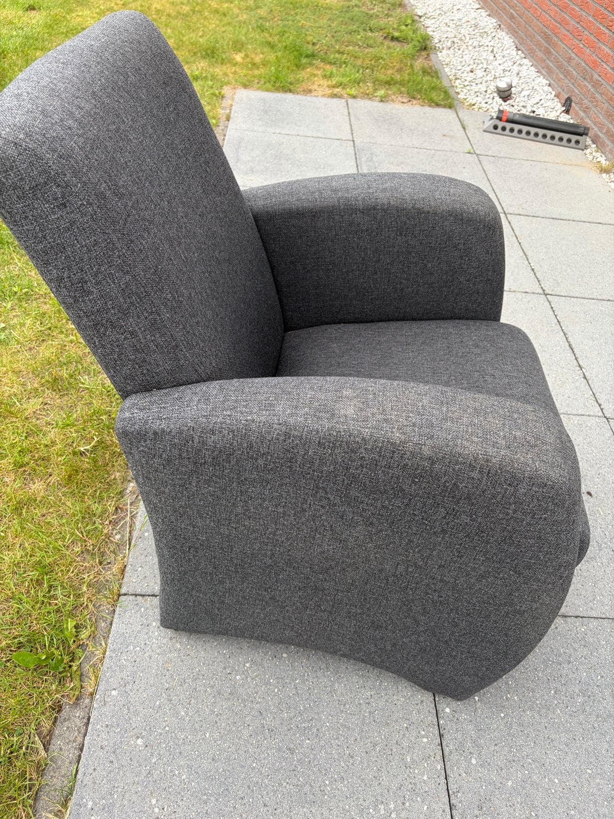 Twee comfortabele grijze fauteuils - Gratis op te halen, Ophalen, Gebruikt, 75 tot 100 cm, Stof