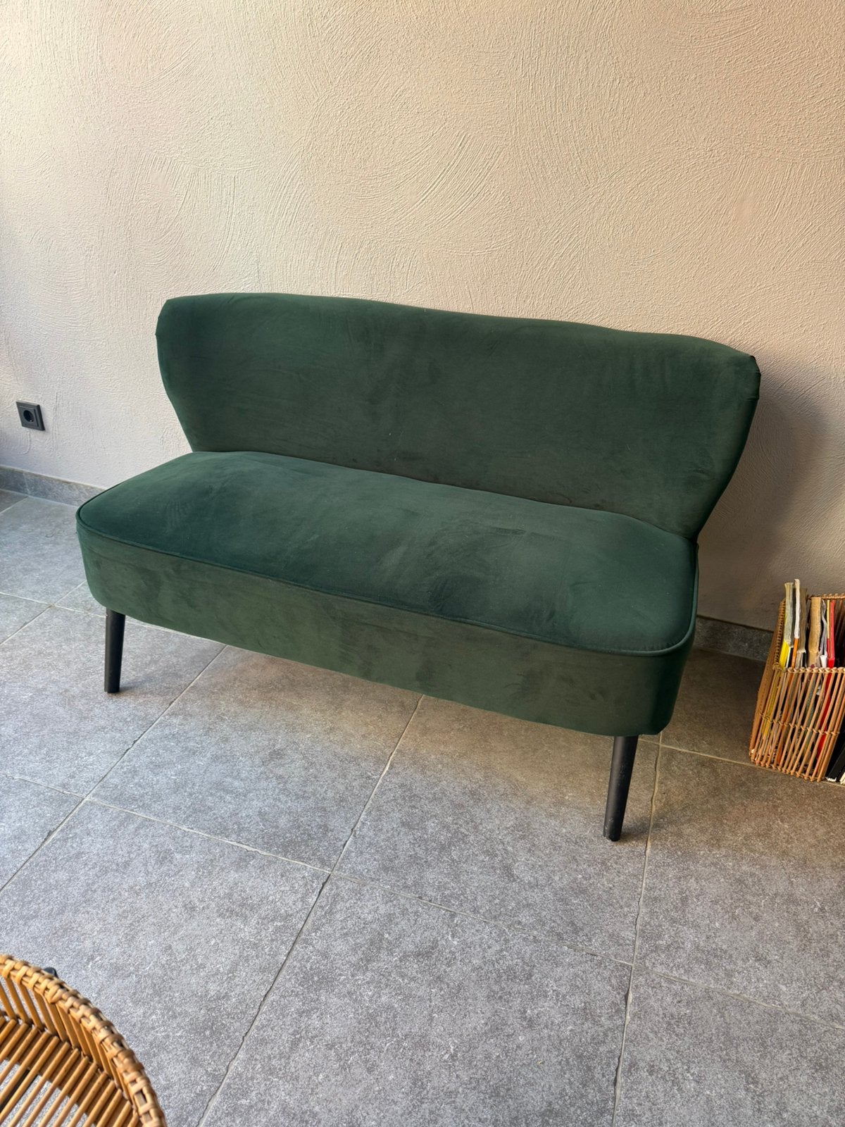 Groene 2-zitsbank, Ophalen, 150 tot 200 cm, Tweepersoons, 75 tot 100 cm