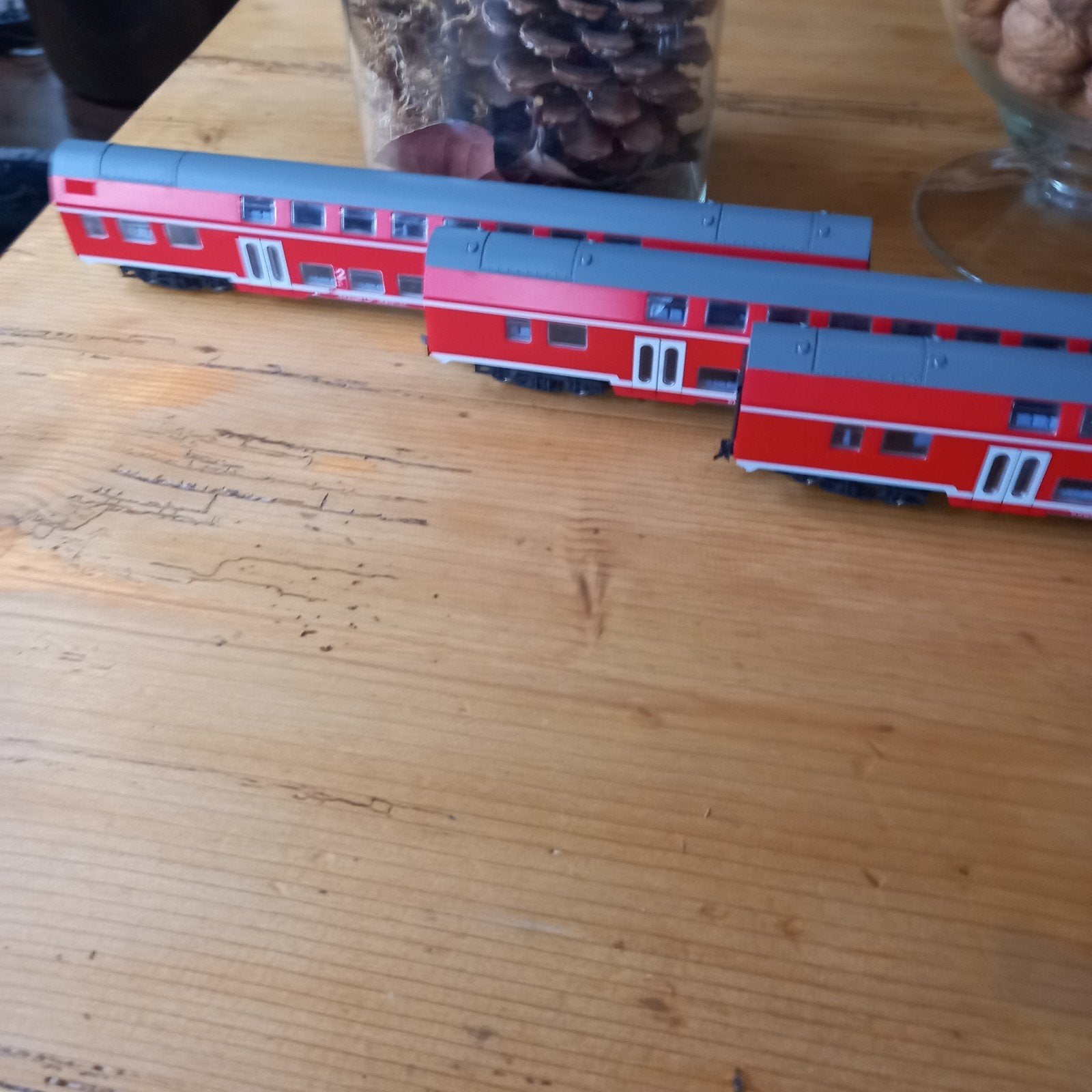 5 Piko dubbeldeks rijtuigen en 1 stuurstandrijtuig, Hobby en Vrije tijd, Modeltreinen | H0, Zo goed als nieuw, Wagon, Gelijkstroom