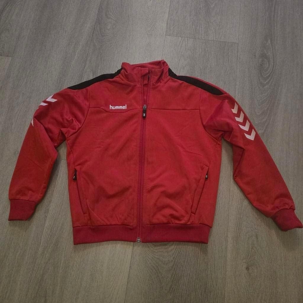 Hummel sportjack trainingsjas maat 128, Ophalen, Zo goed als nieuw, Jongen of Meisje, Sport- of Zwemkleding
