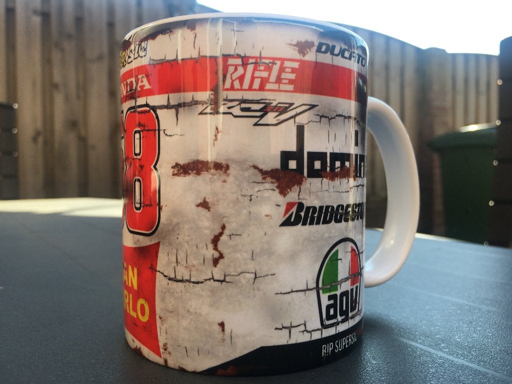 ✅ Marco Simoncelli Honda mok Vintage olie Moto GP, Ophalen of Verzenden, Nieuw, Motoren