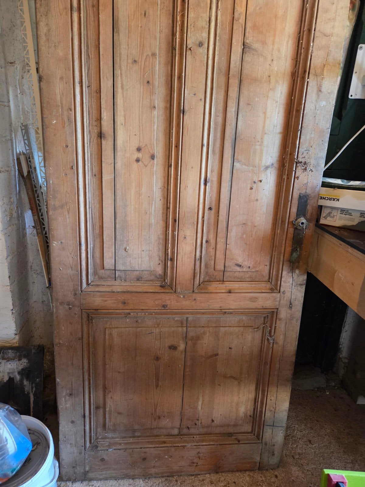 Oude houten binnendeur, eiken, Ophalen, Gebruikt, 80 tot 100 cm, Binnendeur