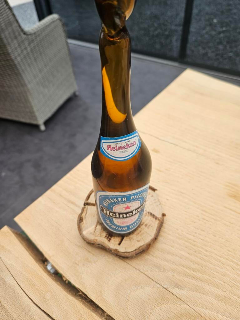 Unieke Heineken fles - decoratie, Ophalen of Verzenden, Gebruikt, Gebruiksvoorwerp