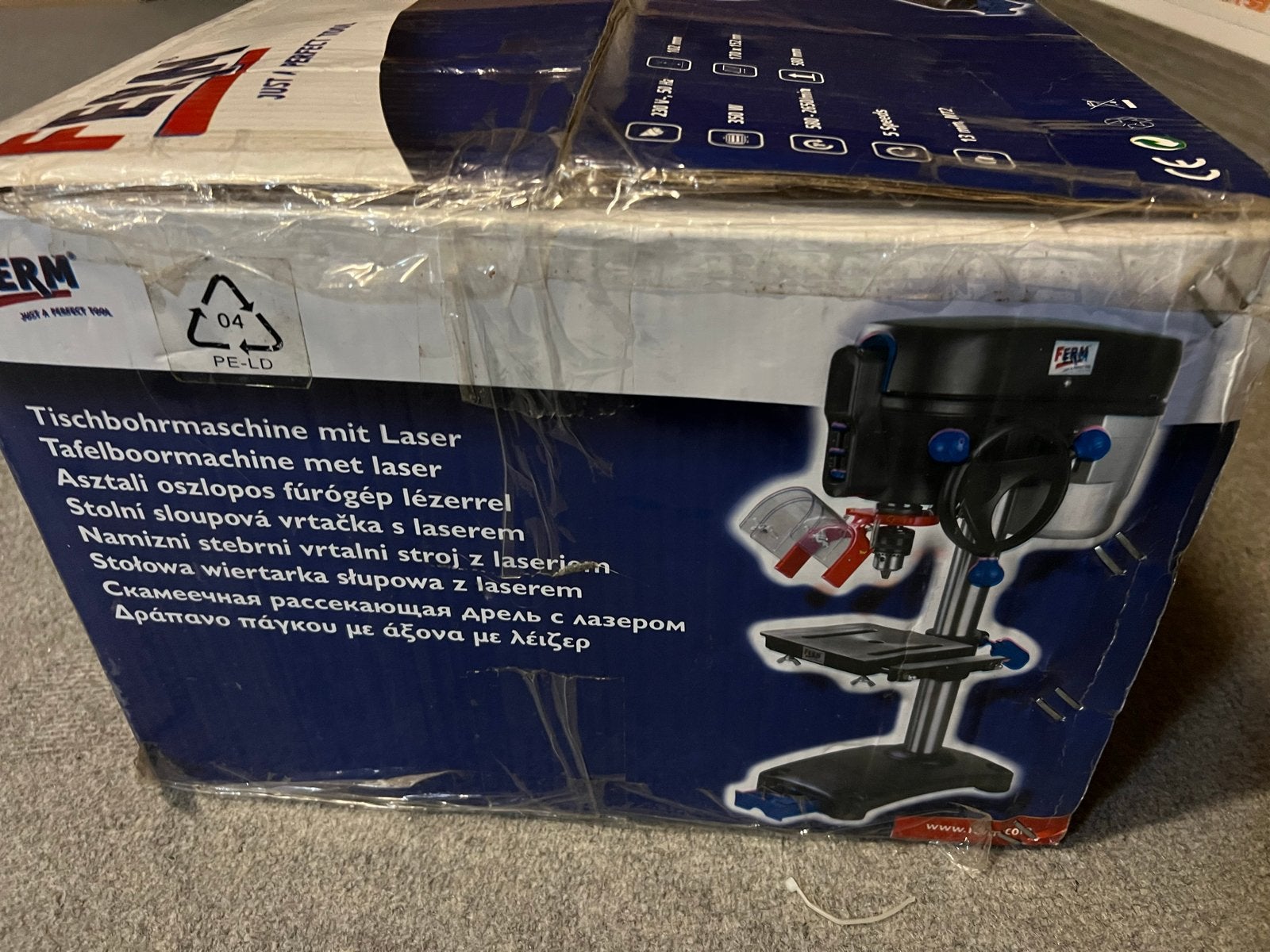 Nieuw in doos FERM TDM1020  Kolomboormachine met Laser, Variabele snelheid, Ophalen of Verzenden, Zo goed als nieuw, Kolomboormachine