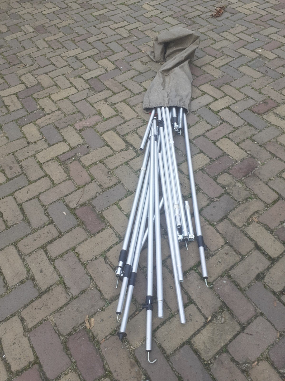 Lichtgewicht aluminium stokken van panoramaluifel, Ophalen, Gebruikt