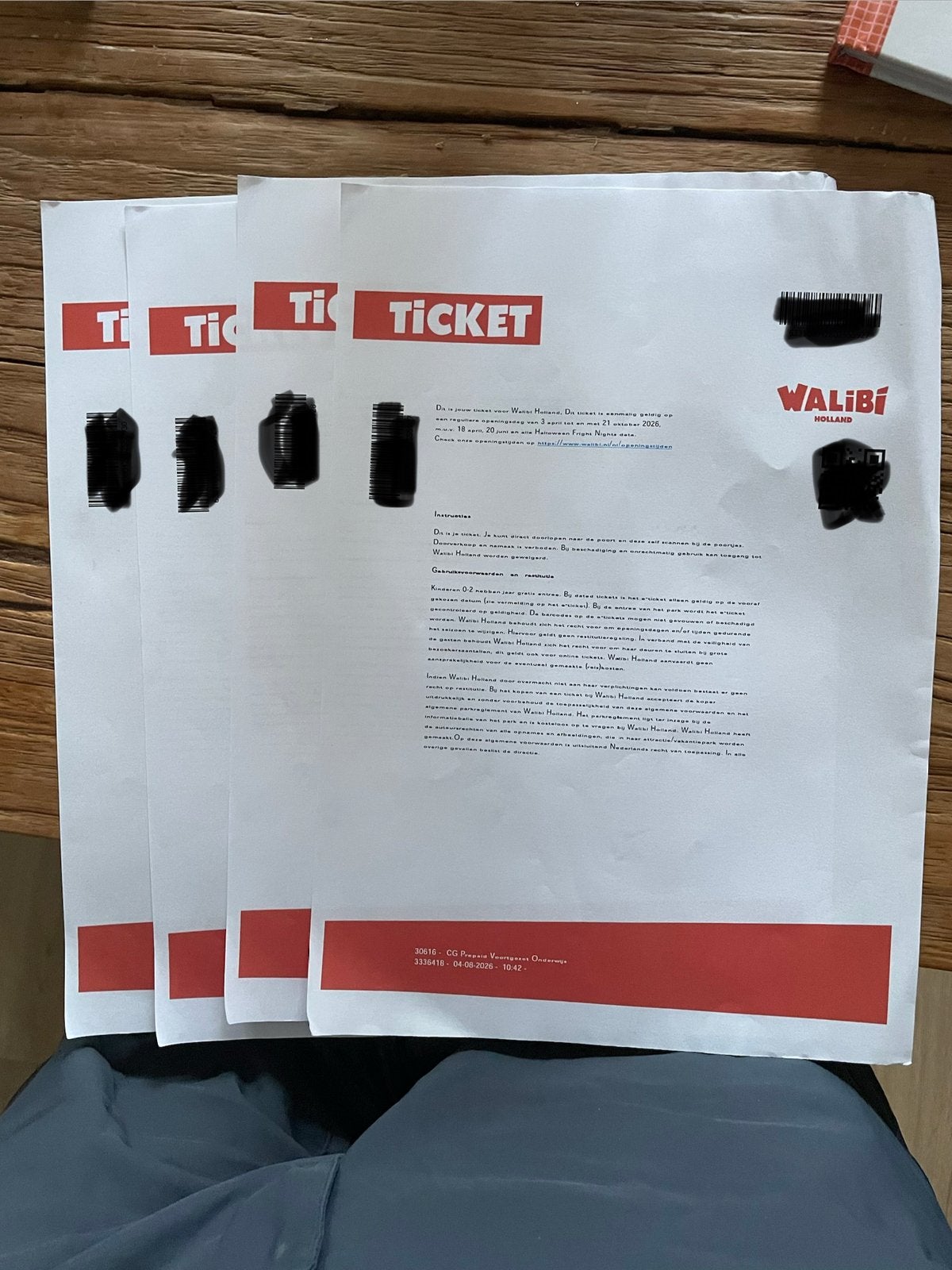 4 walibi tickets, Drie personen of meer, Ticket of Toegangskaart