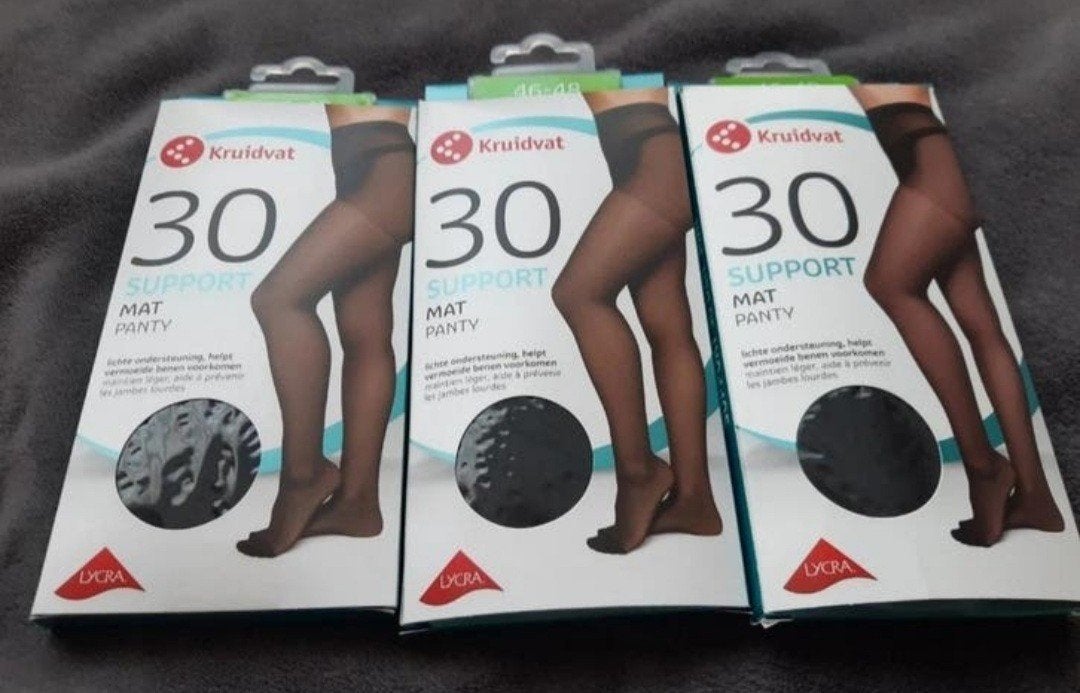 3x Nieuwe Panty, 30 DEN, Maat 46-48 Zwart, Kleding | Dames, Maat 48/52 (XL), Zwart, Kruidvat, Nieuw
