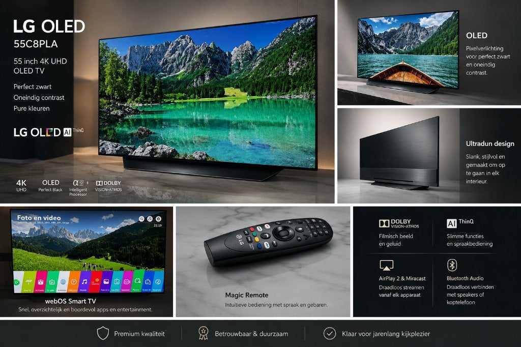 LG OLED 55C8PLA – 55” 4K UHD OLED TV, Audio, Tv en Foto, Televisies, Ophalen, Gebruikt, OLED, 100 Hz