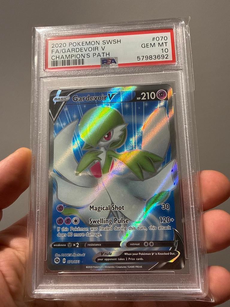 Gardevoir V 070/073 PSA 10 Champions Path, Ophalen of Verzenden, Zo goed als nieuw, Losse kaart, Foil