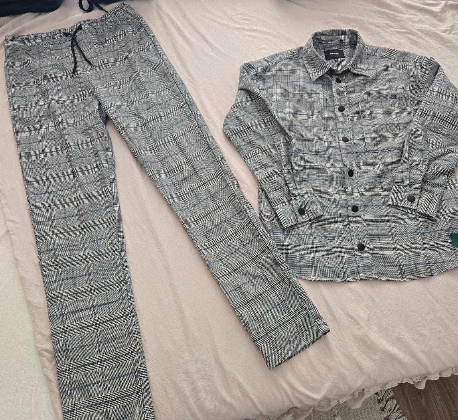 Shoeby geruite broek (158/164) en overhemd (146/152), Ophalen, Zo goed als nieuw, Jongen
