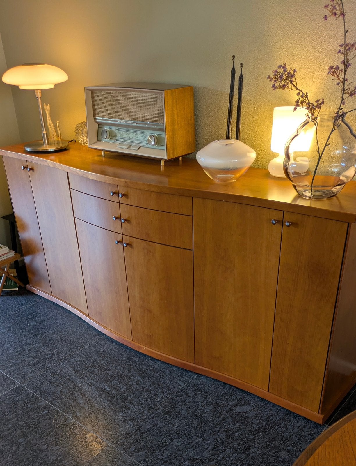 Vintage wandkast Skovby jaren 70/80 Deens design, Ophalen, Gebruikt, Met lade(s), Kersenhout