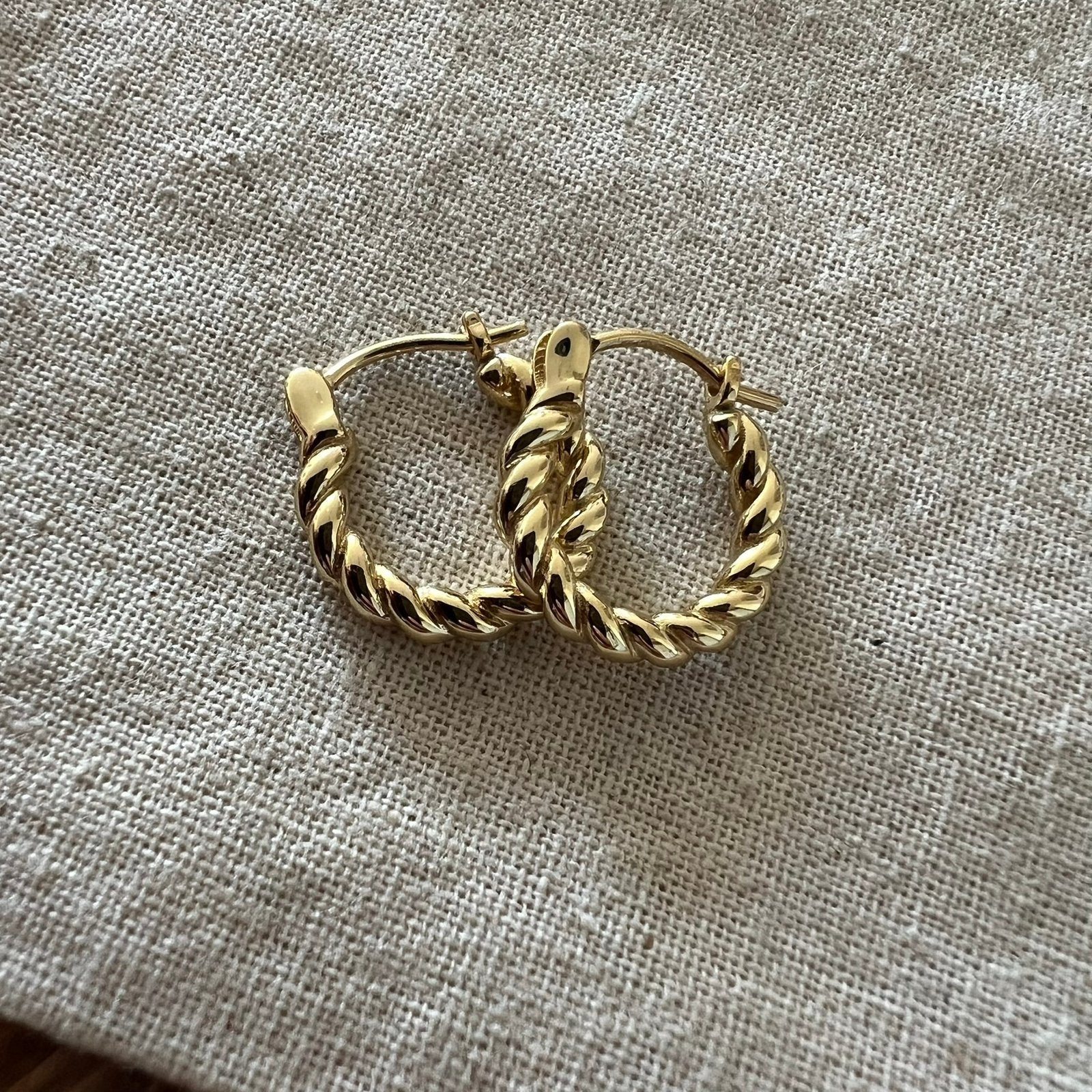 Zilveren 925 goud vergulde oorbellen 15mm, Verzenden, Zo goed als nieuw, Goud, Zilver