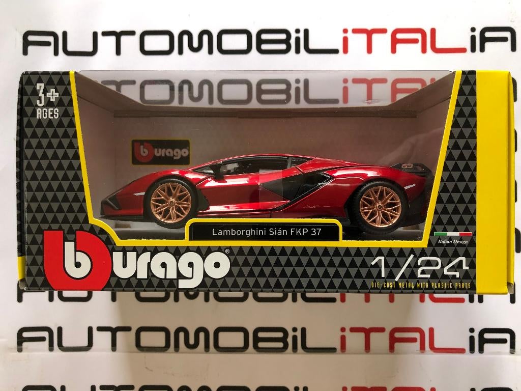 Lamborghini Sian rosso metallizzato BBurago 1:24, Ophalen of Verzenden, Nieuw, Auto, Bburago