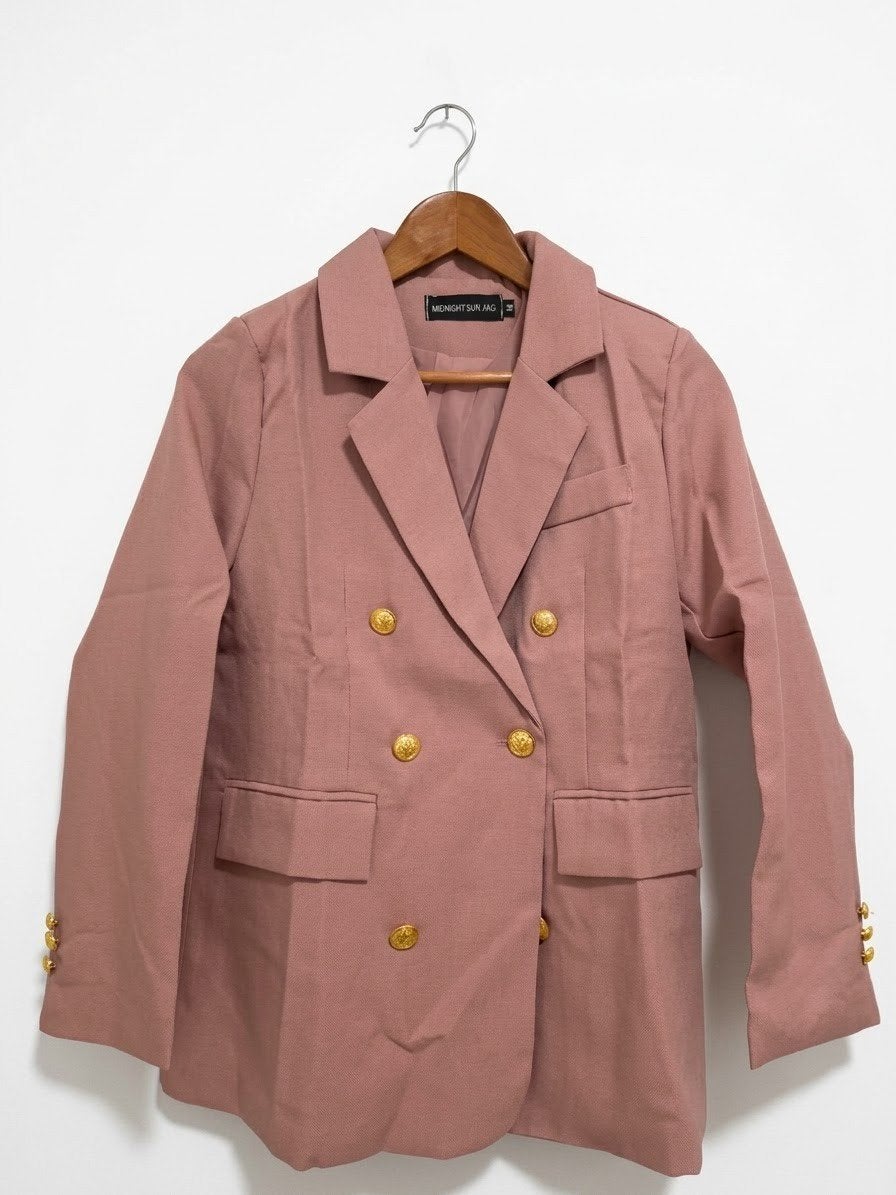 Roze double-breasted blazer met gouden knopen, Maat 38/40 (M), Midnight Sun Jag, Nieuw, Ophalen of Verzenden