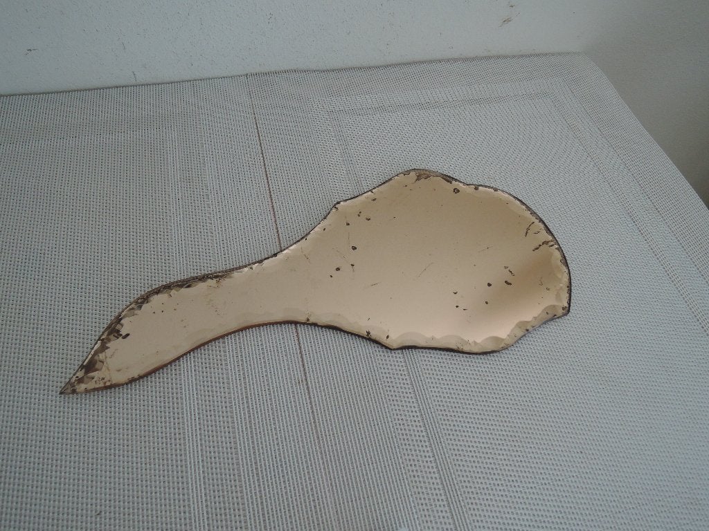 Oude koperkleurige handspiegel, Ophalen of Verzenden