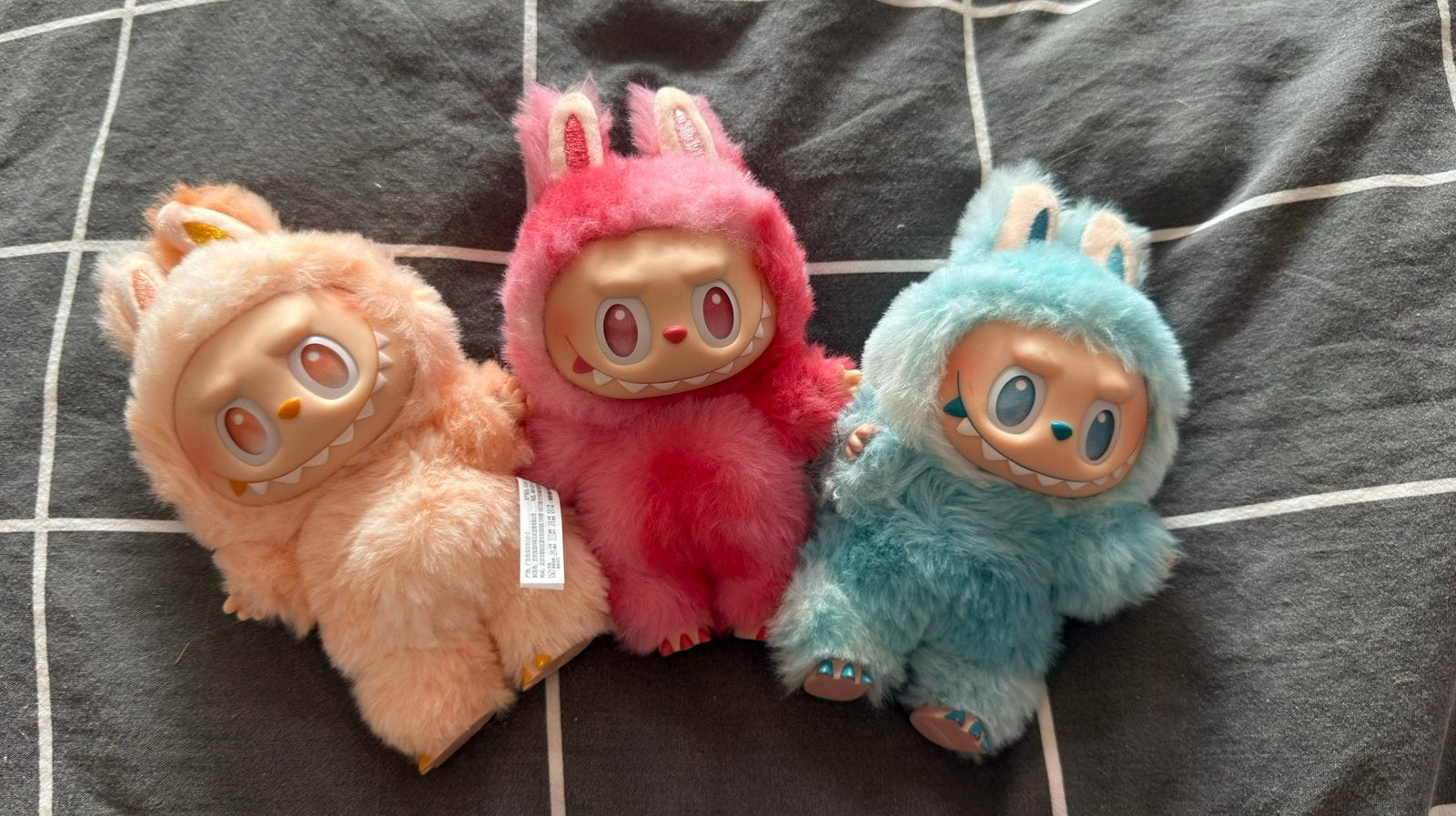 3 Labubu's knuffels - Roze, Blauw, Oranje, Ophalen, Gebruikt, Overige merken, Overige karakters