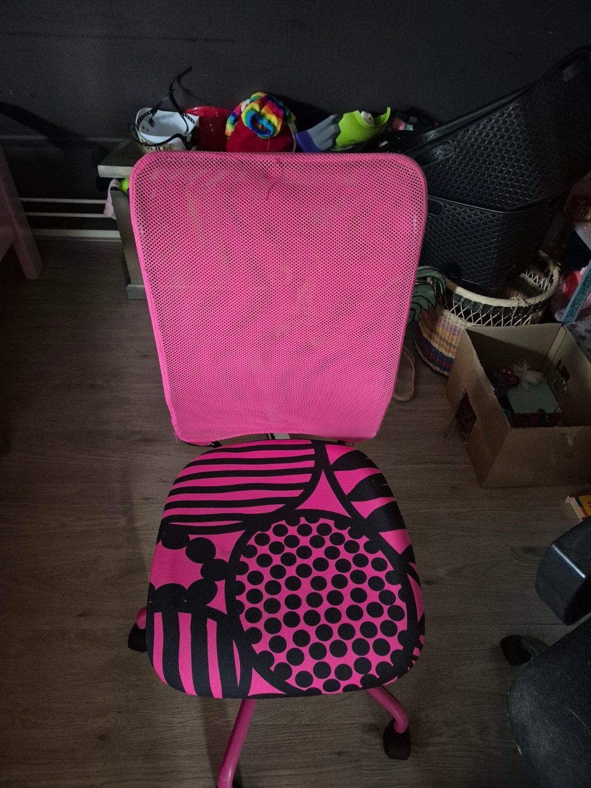 kinderbureaustoel - roze met patroon, Huis en Inrichting, Ophalen, Gebruikt, Roze, Bureaustoel